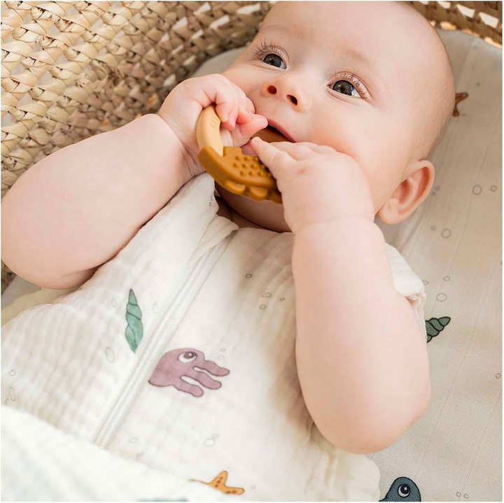 Actual product image Done by Deer Teething Ring 2-Pack Deer Friends Mustard/Powder