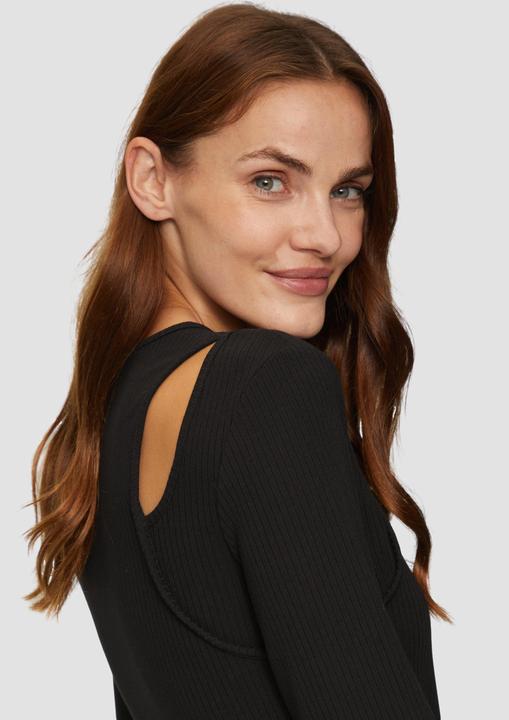 Actual product image S.Oliver T-Shirt Geripptes Longsleeve mit Cut-Out (48)