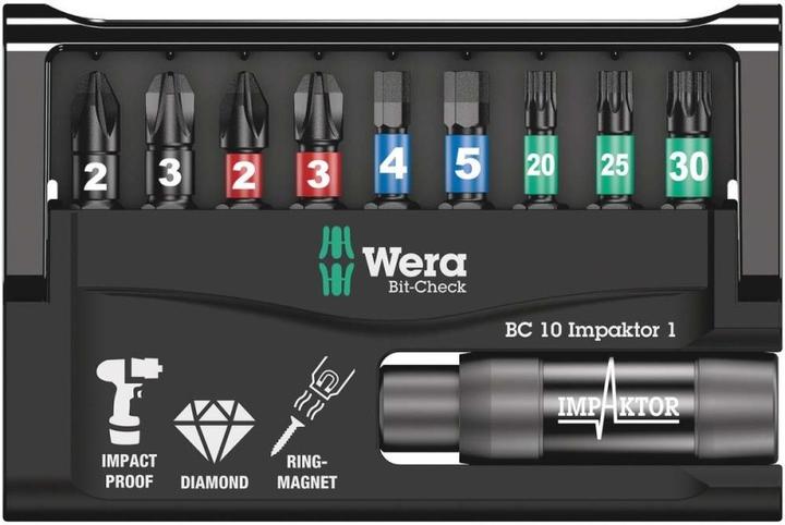 Actual product image Wera Bit-Check 10 Impaktor 1 (25.4 / 4 mm)