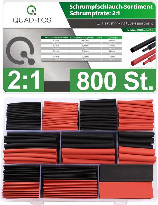 Actual product image Quadrios Heat shrink tubing assortment 21 (800x)