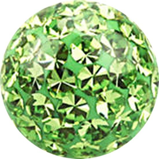 Immagine prodotto Star Piercing Micro sfera di cristallo verde chiaro Strato protettivo epossidico (senza ottone, Acciaio chirurgico 316L)
