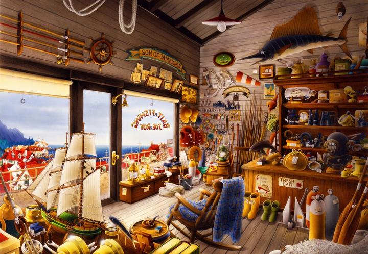 Actual product image Bluebird Puzzle 1000 pieces Joe & Roy Bait & Fishing Shop (1000 pieces)