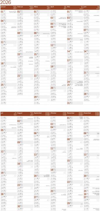 Produktbild Eulen Kalender 2026 - 30x30 (30 x 30 cm, Harter Einband, Deutsch, Französisch, Englisch)