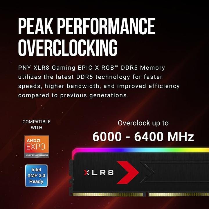 Produktbild PNY MD32GK2D5600036XRGB (2X16GO 6000 PC48000) (2 x 16GB, 6000 MHz, DDR5-RAM, DIMM)