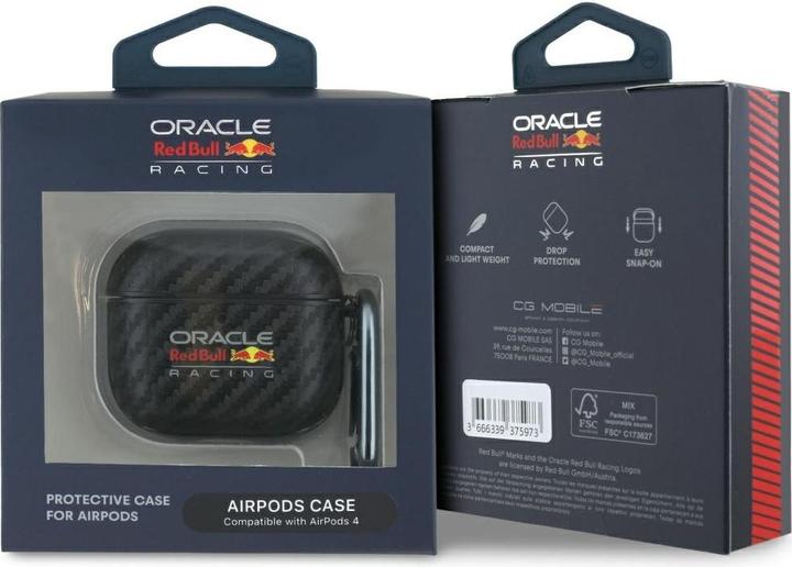 Image du produit Red Bull Etui PU Carbon Logo pour AirPods 4 (Couvercle de l'étui de chargement)