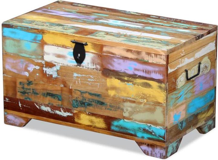 Image du produit vidaXL Coffre en vieux bois massif,Couleur : Multicolore,Matériau : bois massif (39 cm, 1x)