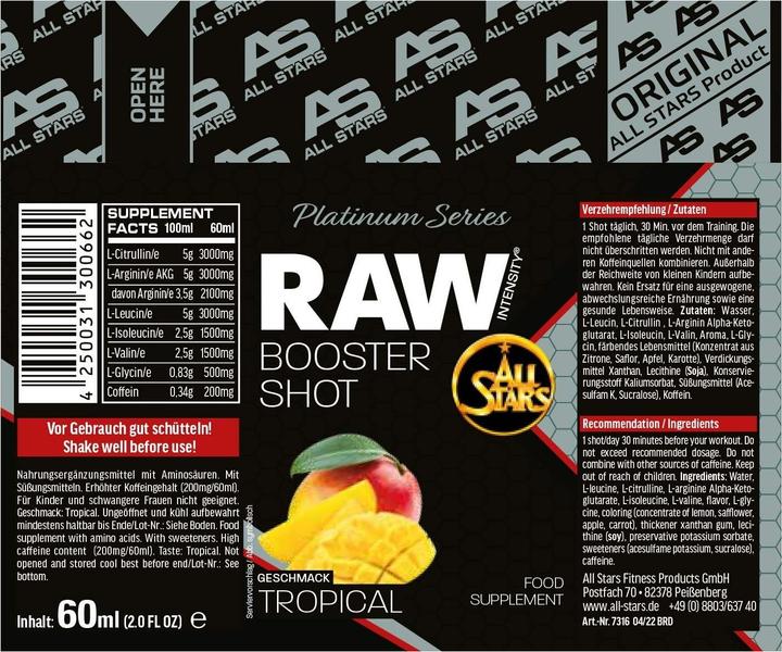Immagine prodotto All Stars Raw Intensity Booster Shots (1 x 6 cl)