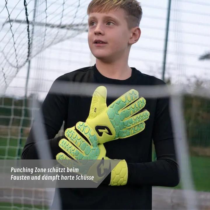 Produktbild Catch & Keep Fussballhandschuhe Fly Kids Green Soul Gr. 5 Torwart Goalie Handschuhe (5)