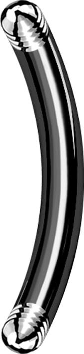 Image du produit Star Piercing Micro tige de banane noire (sans laiton, Acier chirurgical 316L)