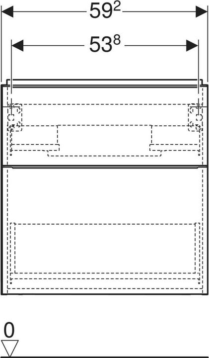 Produktbild Geberit iCon wastafelonderkast 2 lade 59x41,6 cm, mat wit (59 x 41.5 x 61.5 cm)