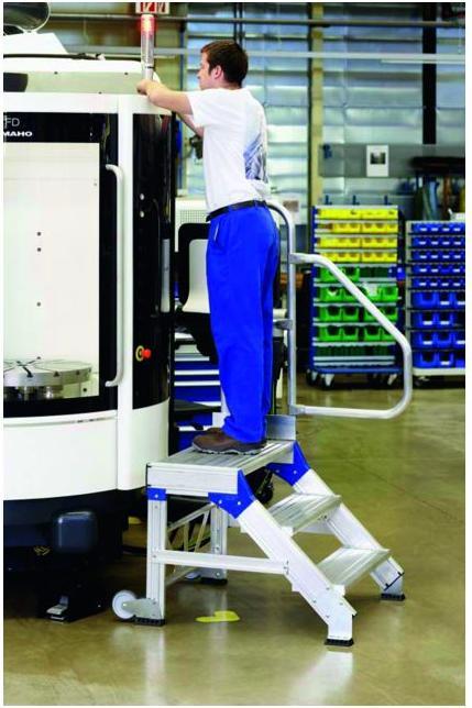 Image du produit Zarges Palier d'escalier mobile 45° 5 marches, largeur 800 mm, hauteur 0,99 m (Échafaudages, 80 cm)