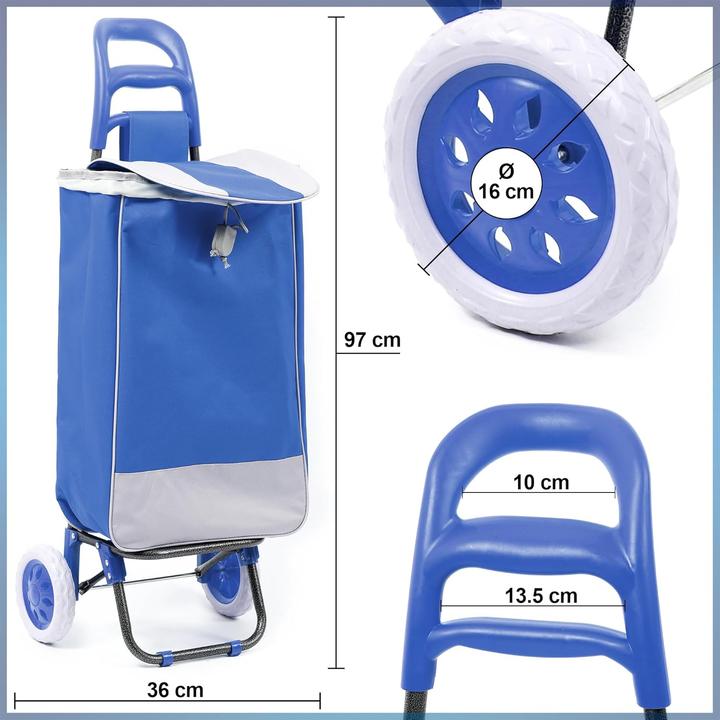 Image du produit Shots Klappbarer Einkaufstrolley mit Rollen (40 Liter)
