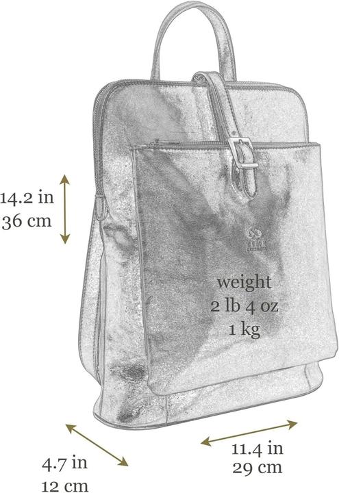 Actual product image Time Resistance Convertible Leather Backpack Shoulder Bag