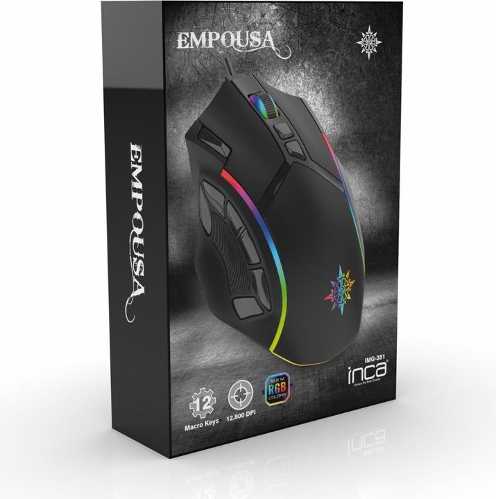 Actual product image Inca Gaming mouse IMG-351 12800 DPI, RGB, USB (Cable)