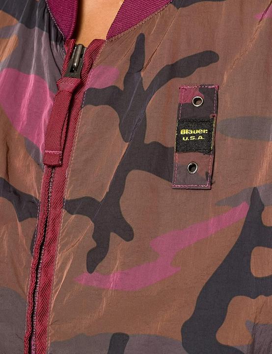 Actual product image Blauer Nylon Camouflage Print Bomber Jacket (L)