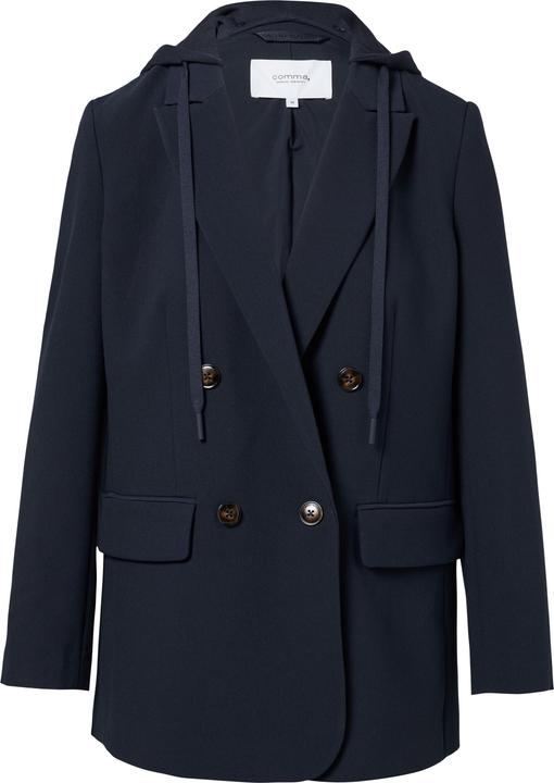 Produktbild Comma Indoor-Blazer Doppelreihiger Blazer mit abnehmbarer Kapuze (38)