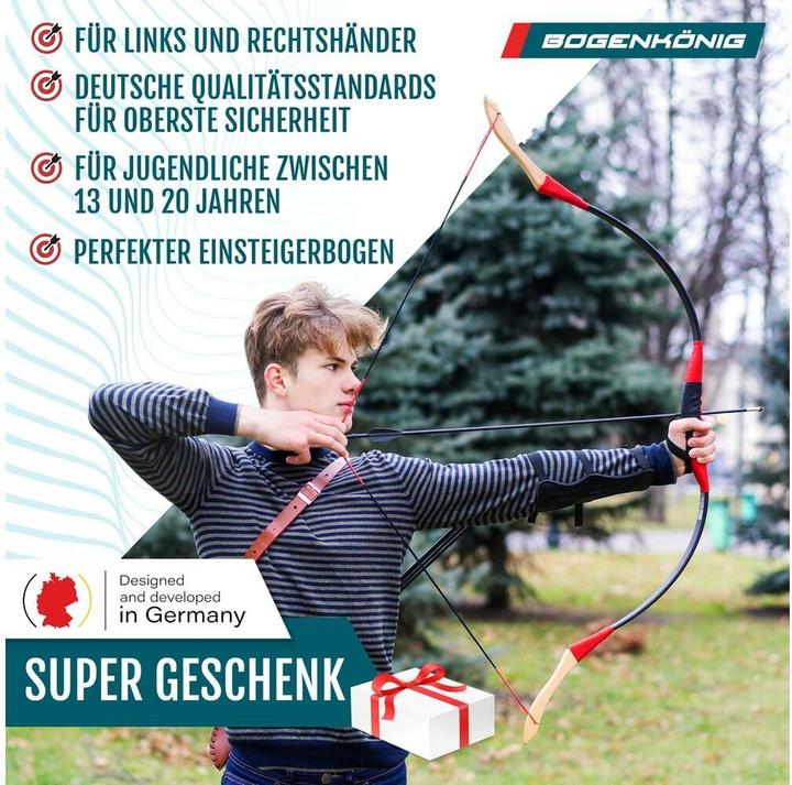Actual product image Bogenkönig Bogenschiess-Set mit Köcher 30 lbs