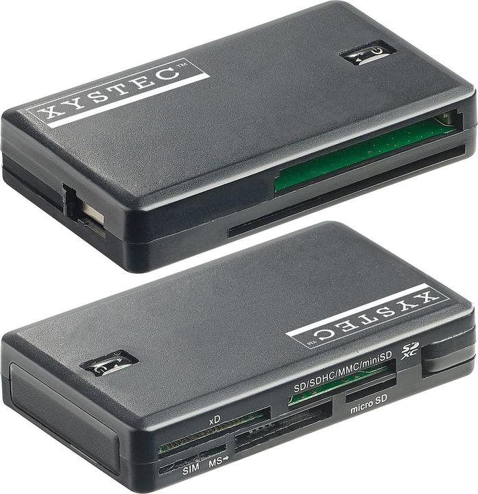 Produktbild Xystec Smart-, SIM- und Multi-Card-Reader mit 7 Slots, USB 2.0, Plug & Play (USB)
