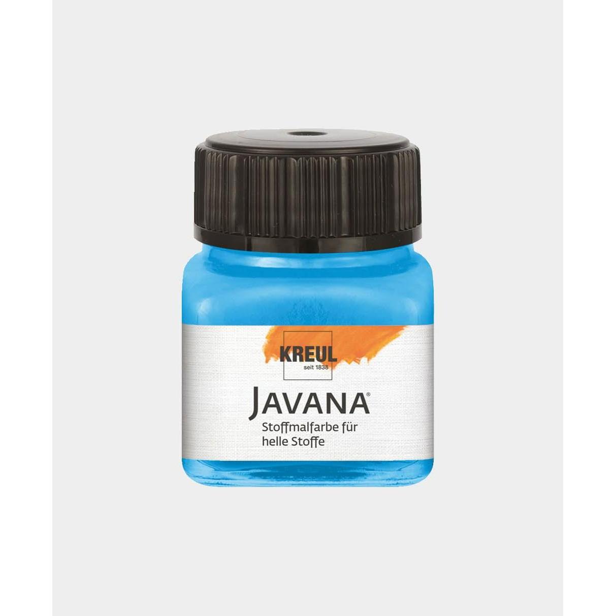 Kreul, Künstlerfarbe + Bastelfarbe, Javana Stoffmalfarbe für helle Stoffe, 20 ml (Azurblau, 20 ml)