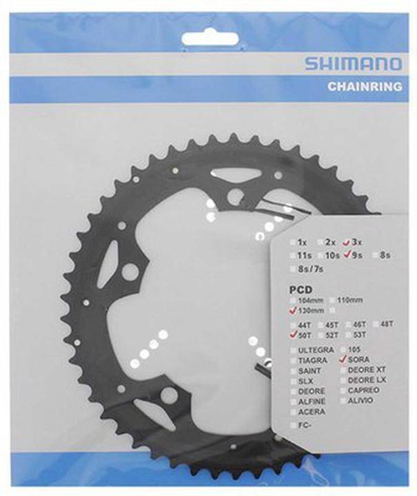 Produktbild Shimano Kettenblatt SORA FC-3503 50 Zähn D für Hosenschutz schwarz (50)
