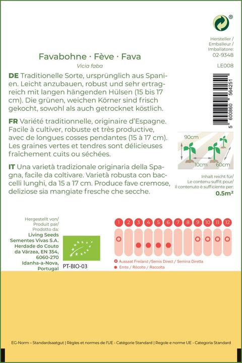 Produktbild Living Seeds Favabohne Superaguadulce (Gemüsesamen)