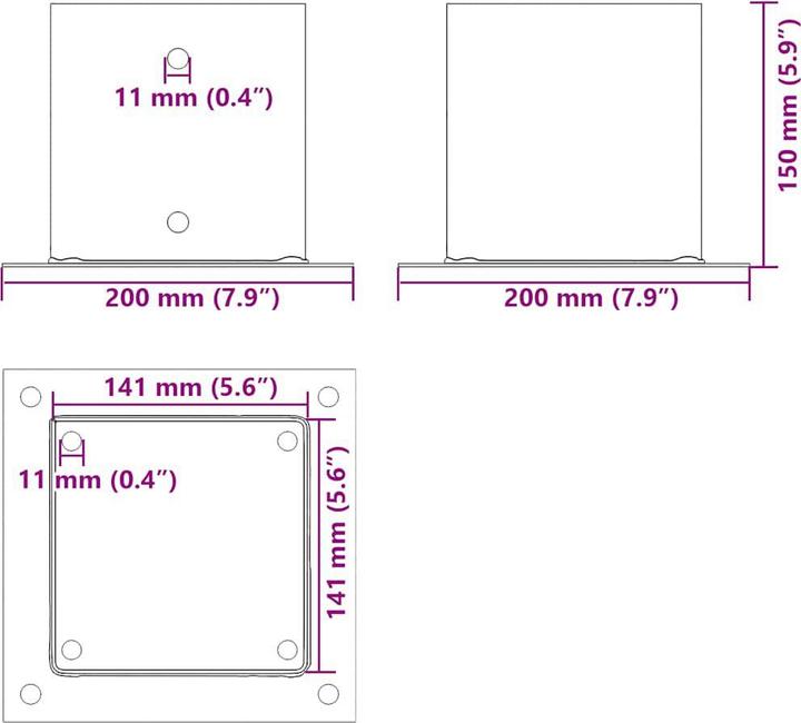 Actual product image vidaXL Pfostenträger