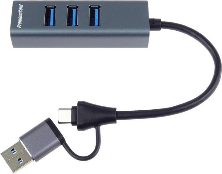 Actual product image PremiumCord Hub 5G SuperSpeed, USB-C a USB-A na 4x USB-A 3.2 Gen 1 (USB-A, USB-C, 4 ports)