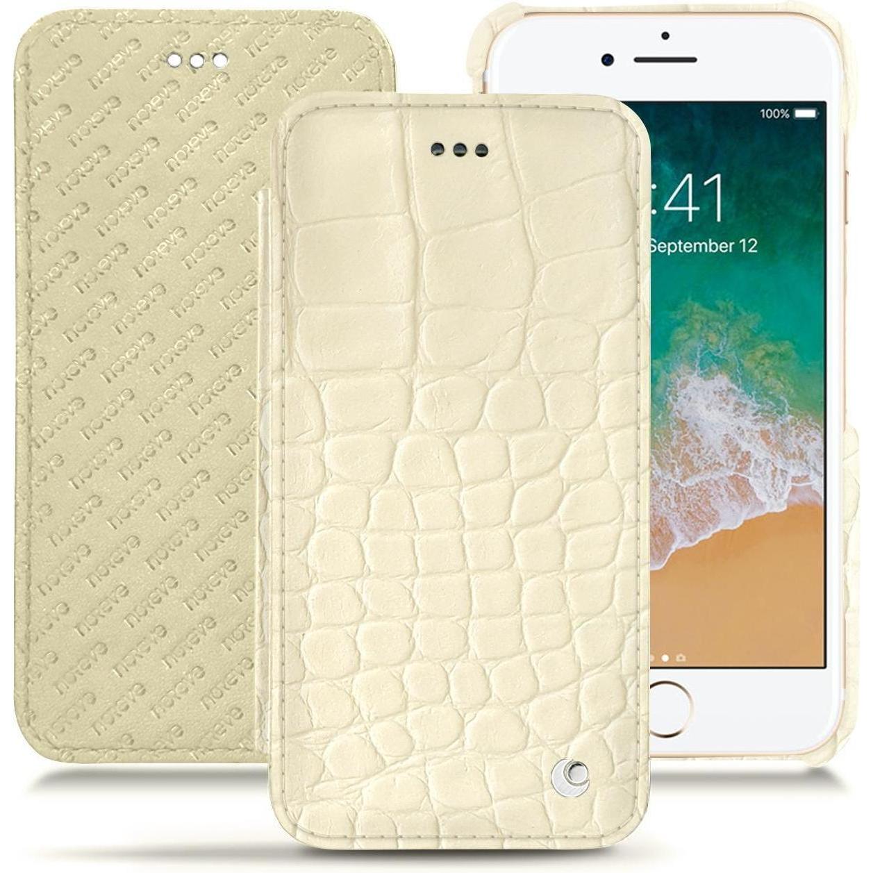 Noreve Lederschutzhülle horizontal (Apple iPhone 7), Smartphone Hülle, Beige