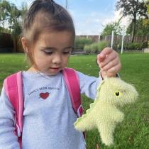 Actual product image Magni Knitted plush dinosaur keyring