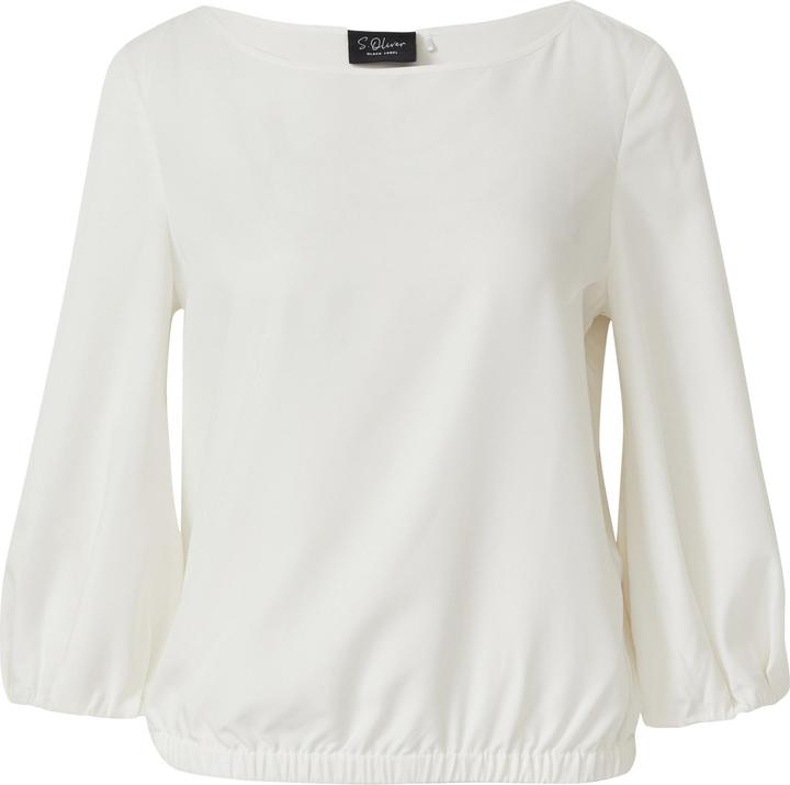 Immagine prodotto s.Oliver Bluse Modalmix-Bluse mit U-Boot-Ausschnitt und Gummibündchen (46)
