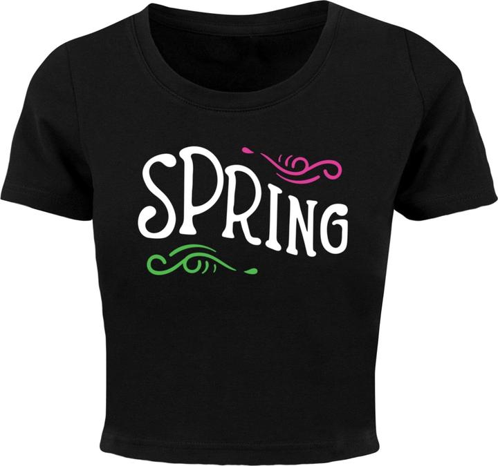Merchcode Ladies Spring text - Cropped Tee - 118665 (S)