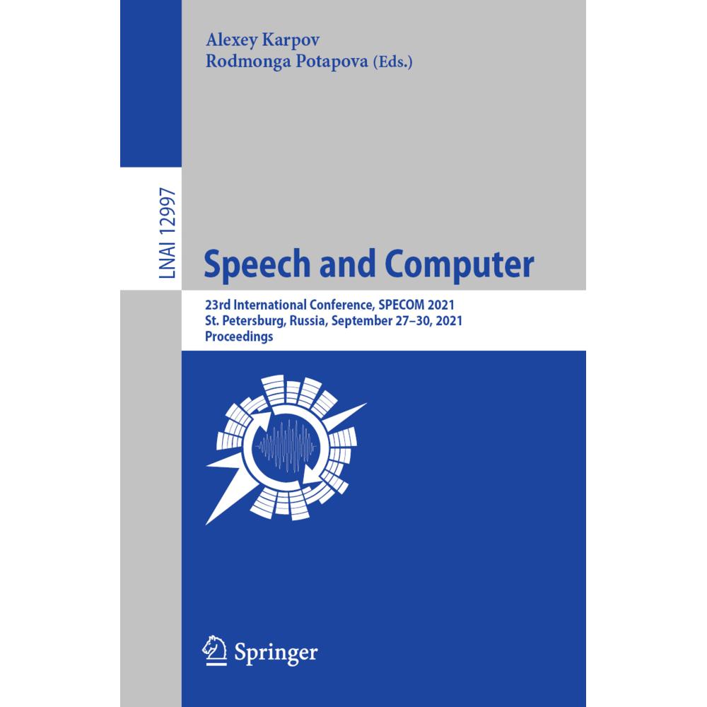 Speech and Computer, Fachbücher von Alexey Karpov, Rodmonga Potapova