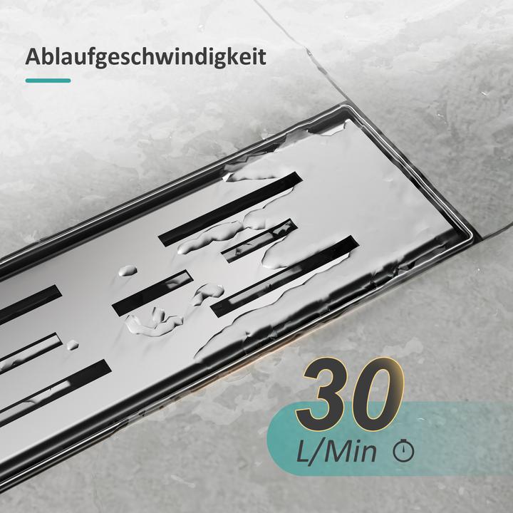 Image du produit Emke Caniveau De Douche En Acier Inoxydable, Siphon Anti-Odeur, Filtre à Cheveux, 1100cm (1100 mm)