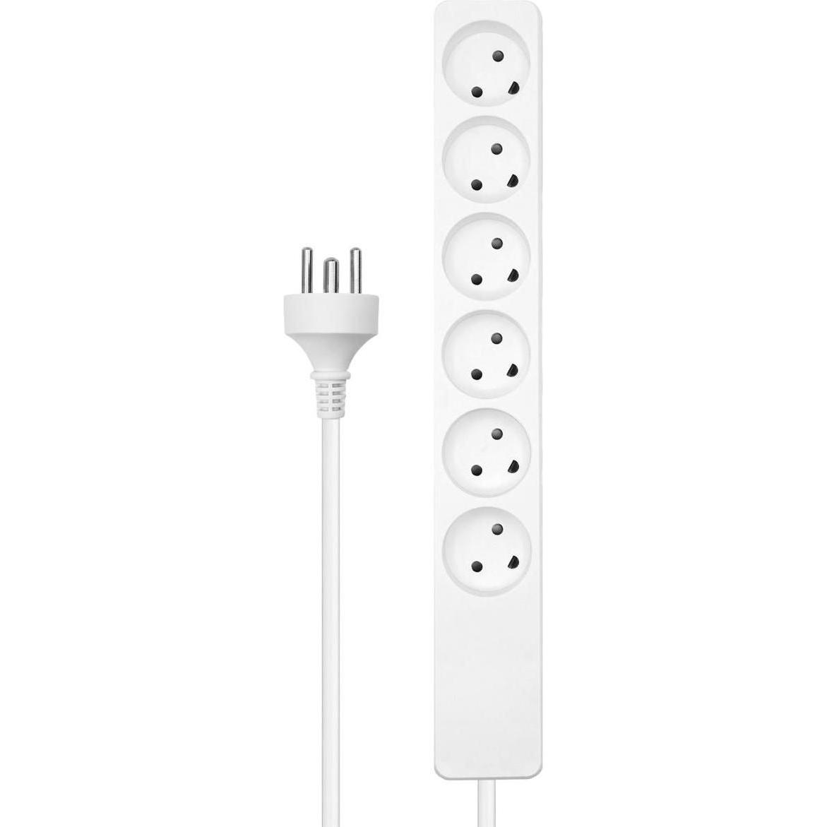 Thumbnail - MicroConnect, Steckdosenleiste, Danish Power Strip 6-way (6 x, CEE 7/3, 5 m)