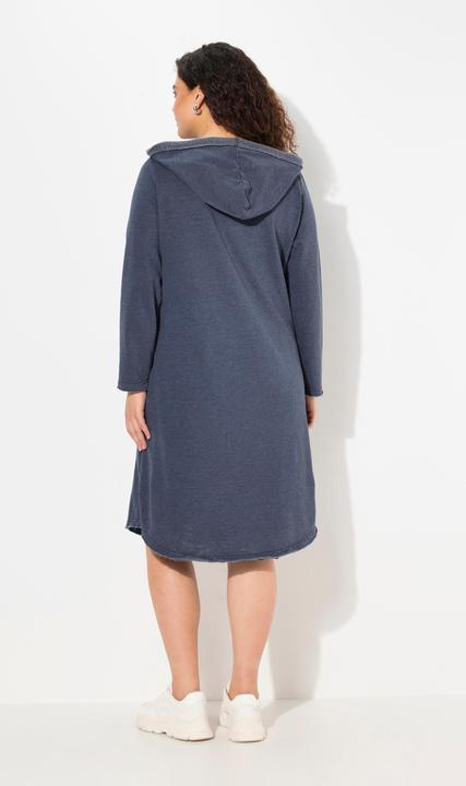 Produktbild Ulla Popken Sweatkleid, offenkantig, Kapuze, V-Ausschnitt, Langarm (50, 52)