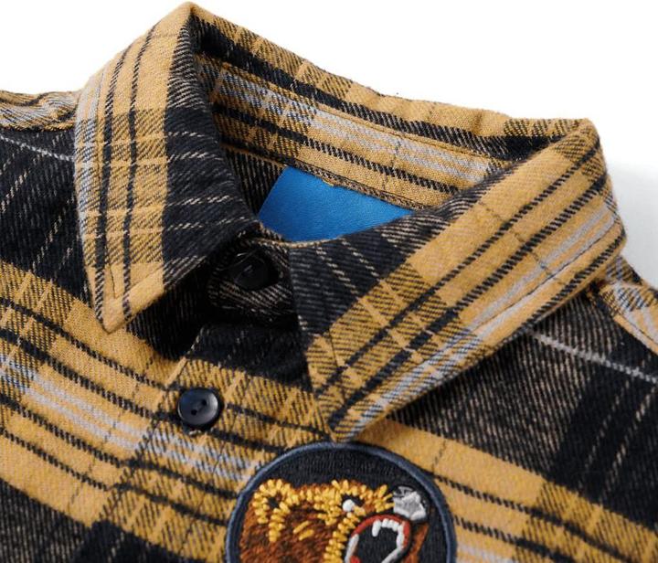 Immagine prodotto vidaXL Camicia da bambino a scacchi gialli e neri 92,Materiale: 100 (92)