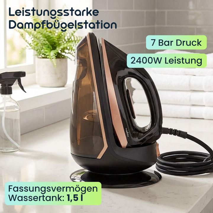 Productafbeelding Nedis Dampfgenerator | 2400 W | 40 g/m | Dampf Schuss | Keramisch | 1.50 l | 7 Bar (2400 W, 40 g/min)