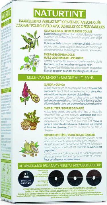 Productafbeelding Naturtint Permanente Haarkleur Gel 2.1 Blauw Zwart zonder Ammoniak (2.1 Blauw Zwart zonder ammoniak)