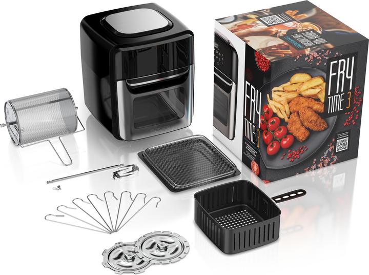 Produktbild Arendo Heissluftfritteuse mit Zubehör, Airfryer 12 L, 3in1 Edelstahl Heissluftfritteuse XXL, 1800 W