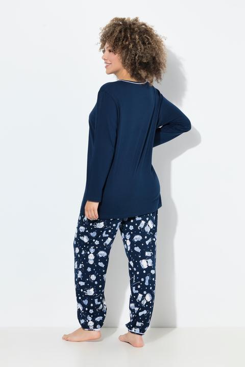 Produktbild Ulla Popken Pyjama, Katzen, Tunika-Ausschnitt, Langarm (54)