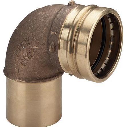 Viega, Rohrverbindungstechnik, Sanpress XL Bogen 90° 76,1 Rotmessing/glänzend, 353650 (Pressverbindung)