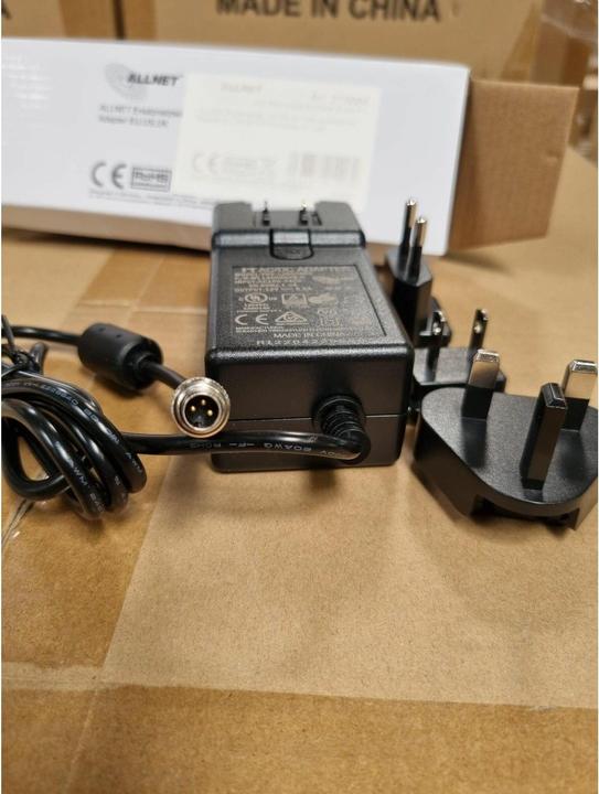 Immagine prodotto Allnet Alimentatore di ricambio 12V/5A tipo UE nero con adattatore UE, USA, UK HTT con Binder 711 M9