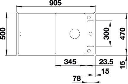 Produktbild Blanco Axia III 5 S-F (Unterbauspüle, 50 cm, 90.50 cm)