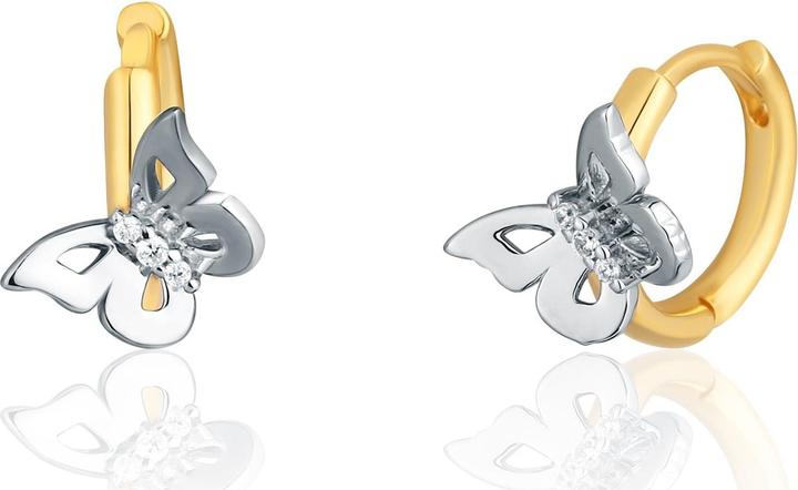 Actual product image JVD Matching bicolour earrings Butterfly with zircons SVLE1864X75BK00