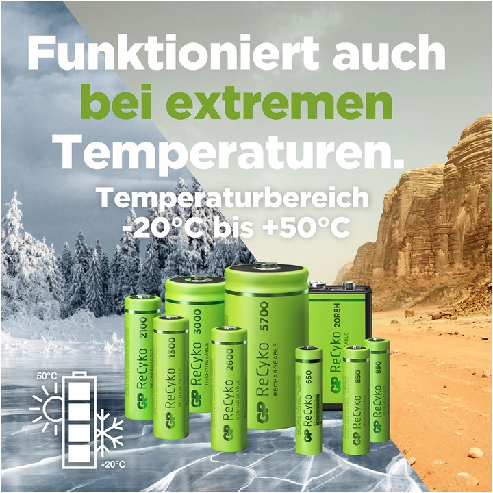Produktbild GP Batteries ReCyko (2 Stk., C, 3000 mAh)