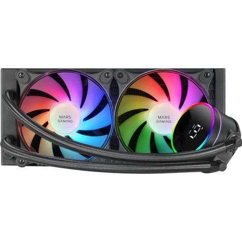 Mars Gaming Kit Watercooling Aio Ml-Lcd RGB - 240mm (Noir), CPU Wasserkühler, Schwarz