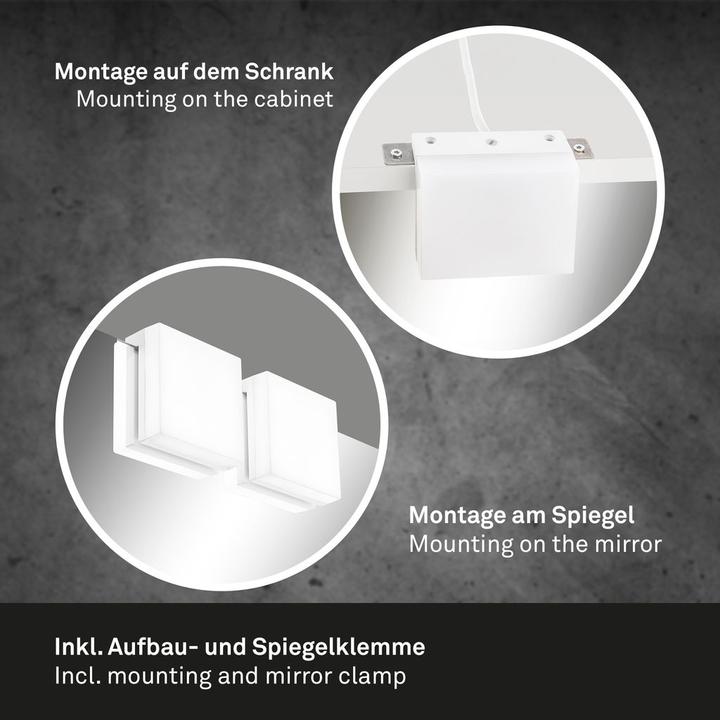 Actual product image Briloner LED mirror / surface-mounted light, set of 2, IP44, white, 2x LED / 3.5W (330 lm)