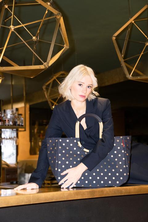 Produktbild reisenthel loopshopper L frame metallic dots blue