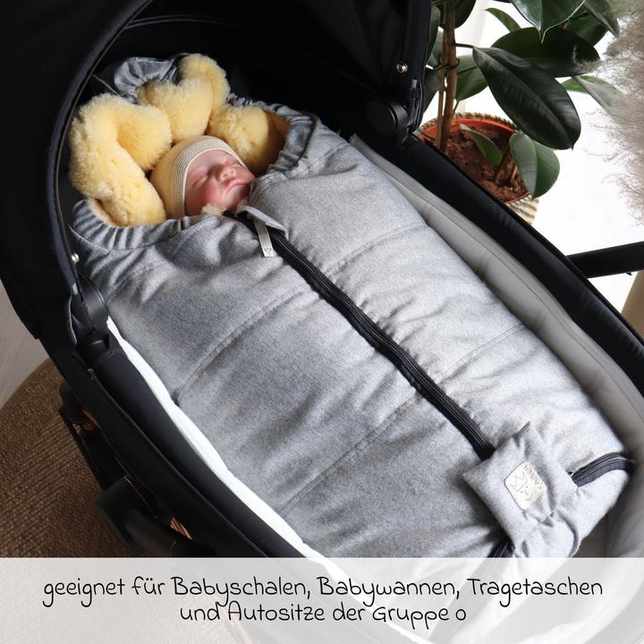Produktbild Kaiser Baby Kaiser Babyschalen Fusssack aus Lammfell Naadja, light grey melange