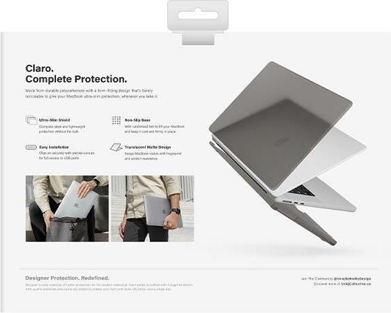 Produktbild Uniq etui Claro MacBook Air 13 2022 szarysmoke grey (13", Apple)